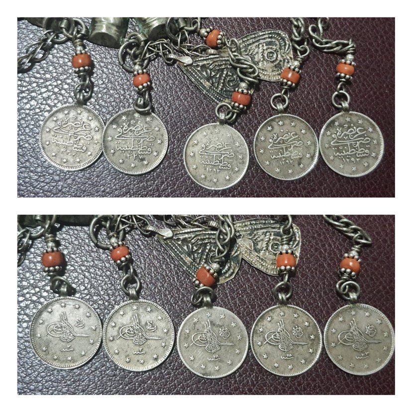 OSMANLI GUMUŞ PARALI GUMUS GELIN ALİNLİGİ - Görsel 2