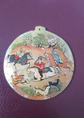 minyatur av el boyama Vintage Kadın Kolye Ucu - Görsel 2