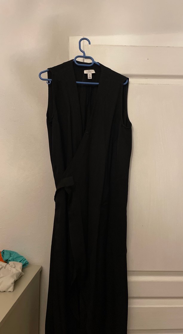 Topshop siyah kruvaze elbise - Görsel 2