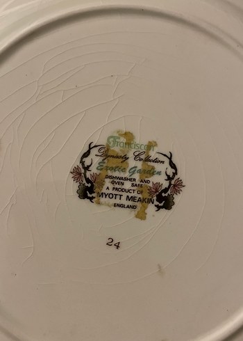 Çiçek ve Tavuskuşu Desenli duvar  Tabağı - Görsel 2