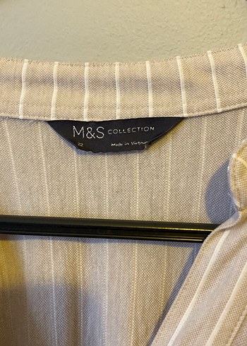 Bej V Yaka Uzun Kollu Kadın Gömlek - Görsel 2