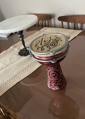 Kırmızı İşlemeli Darbuka - Görsel 2