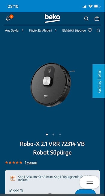 Beko robot süpürge - Görsel 2