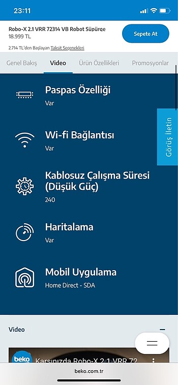 Beko robot süpürge - Görsel 4