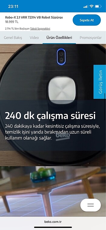 Beko robot süpürge - Görsel 6