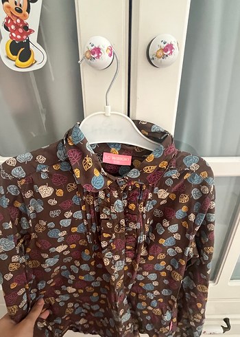 Kız çocuk yapraklı gömlek - Görsel 3