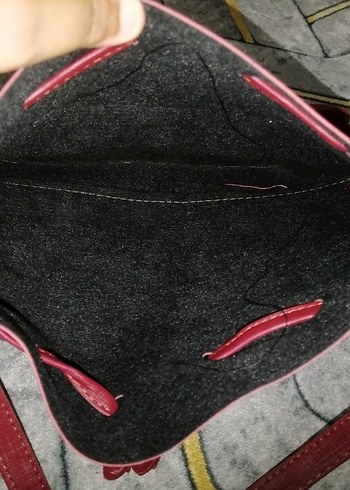 Bordo Deri Kadın Çanta - Görsel 2