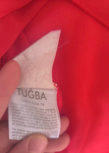 44 Beden Kırmızı V Yaka Düğmeli Uzun Kollu Bluz