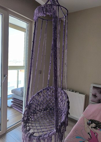Zara Home Mor makrome Asma Salıncak