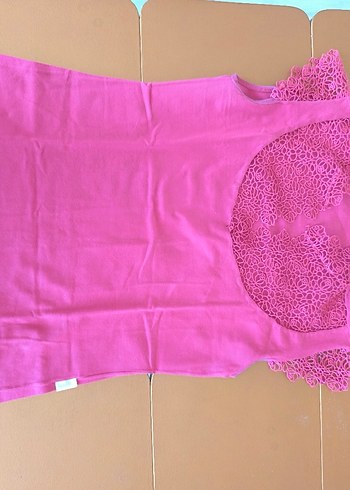 Dantelli Pembe Kolsuz Kadın badi