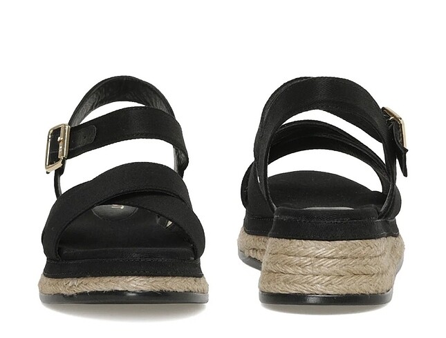 40 Beden siyah Renk Nıne west hasır detaylı süet sandalet
