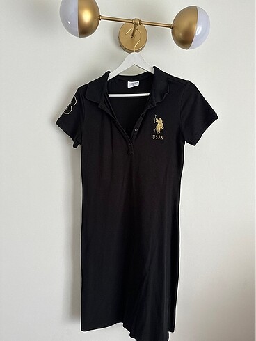 U.S polo tişört yaka siyah elbise