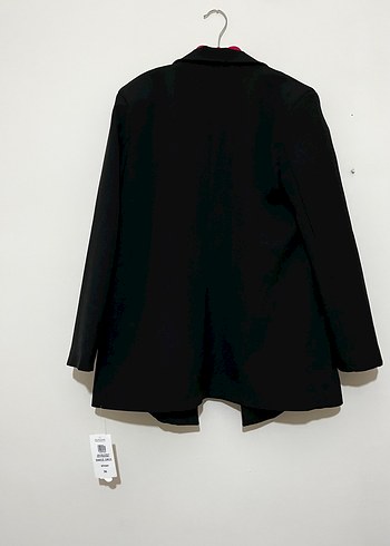 Siyah Kadın Düğmeli Midi Blazer - Görsel 2