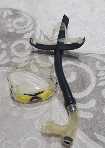 Sarı Elastik Bantlı Yılan Desenli Yüzücü Gözlüğü - Görsel 2