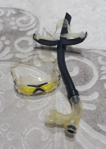 Sarı Elastik Bantlı Yılan Desenli Yüzücü Gözlüğü - Görsel 3