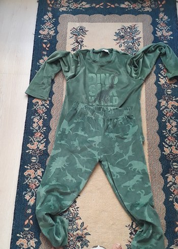 Diğer Erkek Çocuk Uzun Kollu Yeşil Pijama Takımı