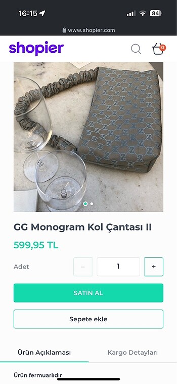 Gucci Gucci monogram kol çantası