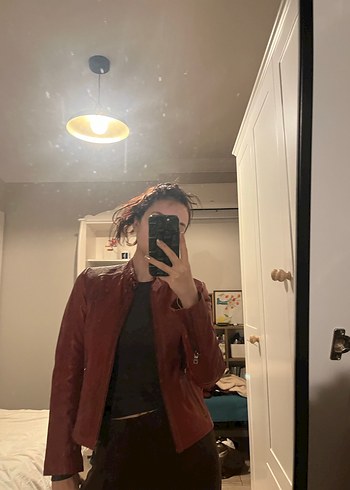 Kırmızı Derimod deri Ceket - Görsel 3