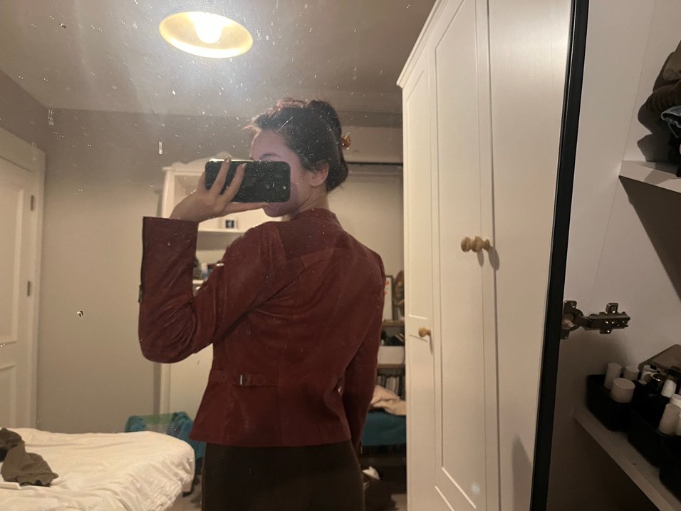 Kırmızı Derimod deri Ceket - Görsel 5