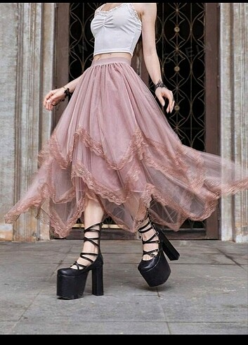 s Beden Fairycore y2k lolita ithal etek s mevcut 
