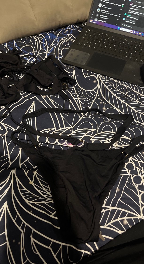 Siyah Çift Bantlı Kadın Bikini Altı - Görsel 2