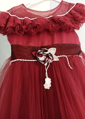 10 Yaş Beden Çocuk düğünlük kırmızı elbise abiye