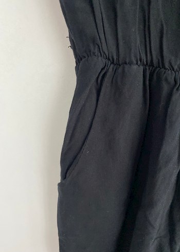 Nakışlı Siyah Kadın Kemerli Uzun Tulum - Görsel 2