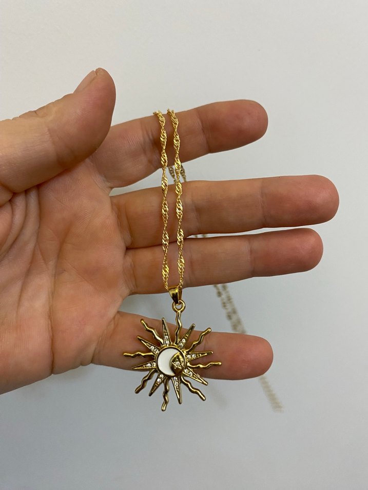 Bohem Zincir Detaylı Altın Renk Kadın Kolye - Görsel 4