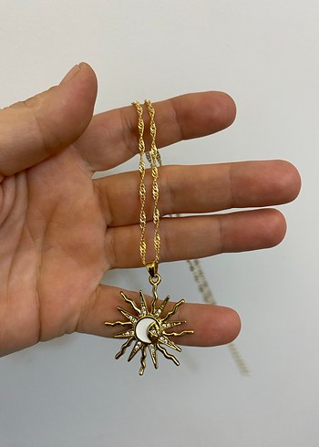 Güneş, Anka Kuşu, kalp kolye Vintage Kolye - Görsel 6