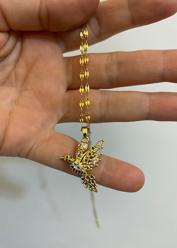 Güneş, Anka Kuşu, kalp kolye Vintage Kolye - Görsel 5