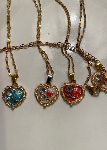 Güneş, Anka Kuşu, kalp kolye Vintage Kolye - Görsel 3