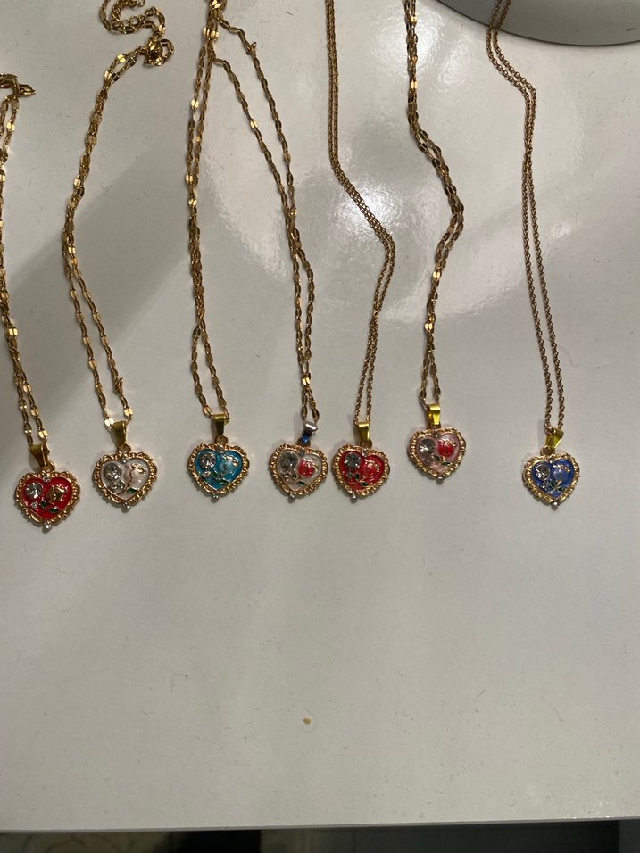 Güneş, Anka Kuşu, kalp kolye Vintage Kolye - Görsel 2