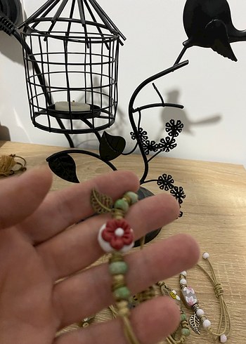 Çiçekli Boncuklu Bohem Kadın Bileklikler - Görsel 2