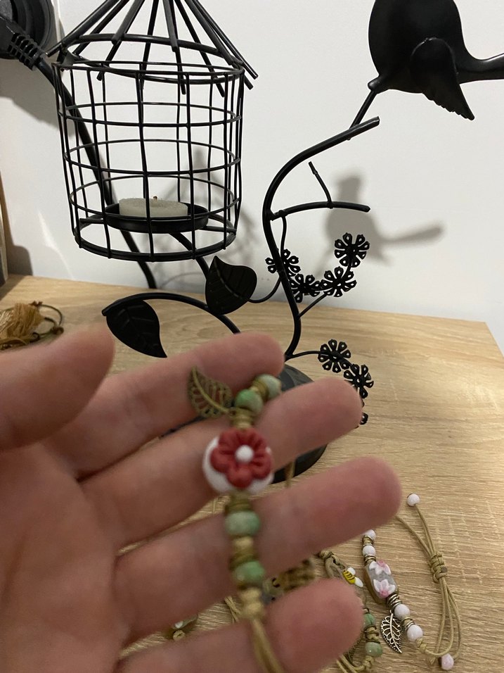 Çiçekli Boncuklu Bohem Kadın Bileklikler - Görsel 2