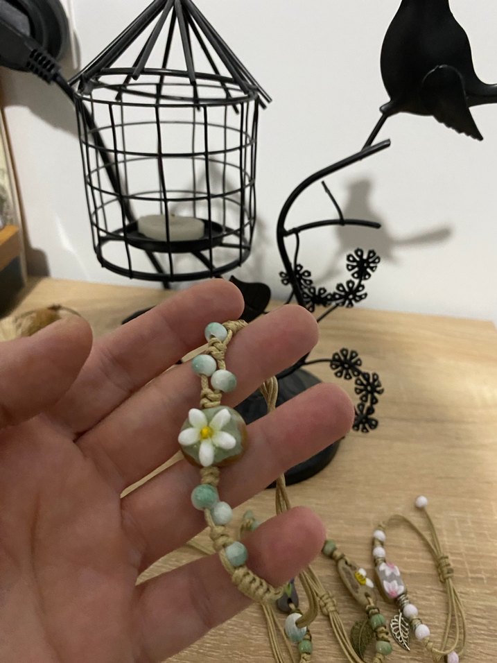 Çiçekli Boncuklu Bohem Kadın Bileklikler - Görsel 3