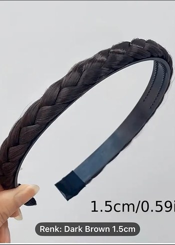 Siyah Örgülü Elastik Taç Saç Aksesuarı - Görsel 3