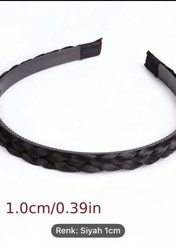 Siyah Örgülü Elastik Taç Saç Aksesuarı - Görsel 5