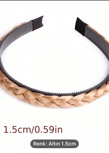 Siyah Örgülü Elastik Taç Saç Aksesuarı - Görsel 2