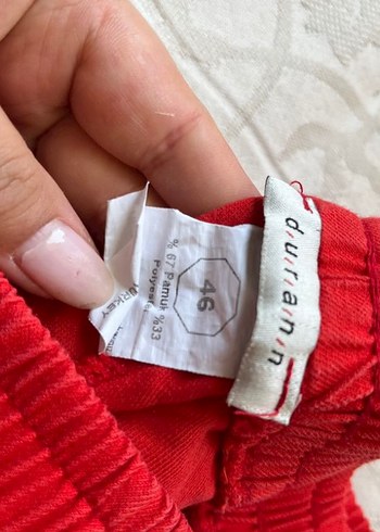 46 Beden kırmızı Renk Keten pantolon