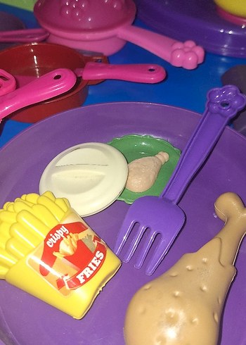 Renkli Plastik Oyuncak Mutfak Seti - Görsel 9