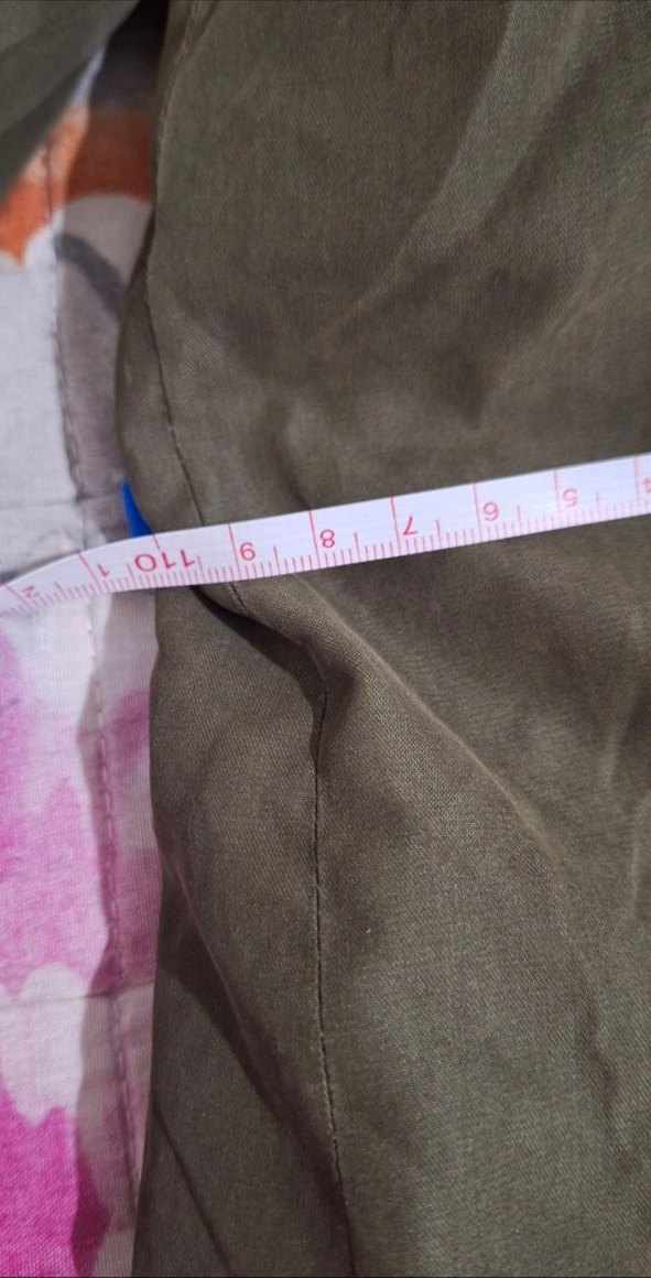 Haki Uzun Kadın Ceket Kapüşonlu Fermuarlı - Görsel 5