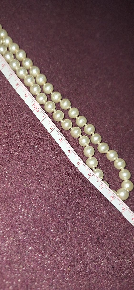 Beyaz Uzun İnci Vintage Kolye - Görsel 3