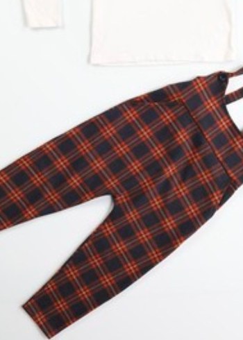 Kahverengi Ekose Desenli Erkek Çocuk Slopet - Görsel 3