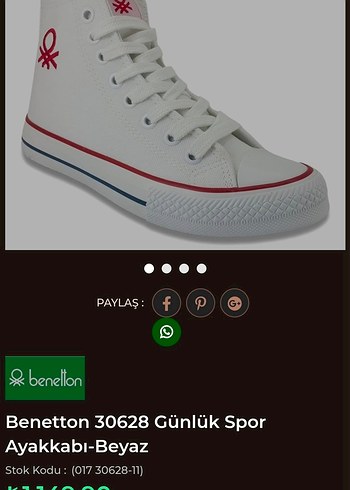 Benetton Beyaz Günlük Spor Ayakkabı - Görsel 2