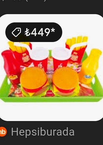 Oyuncak Fast Food Seti - Görsel 7