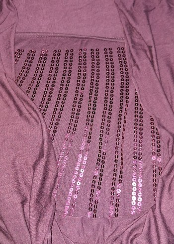 Mor Drapeli V Yaka Bluz - Görsel 3