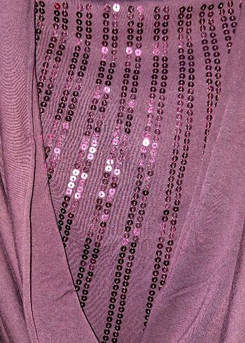 Mor Drapeli V Yaka Bluz - Görsel 2