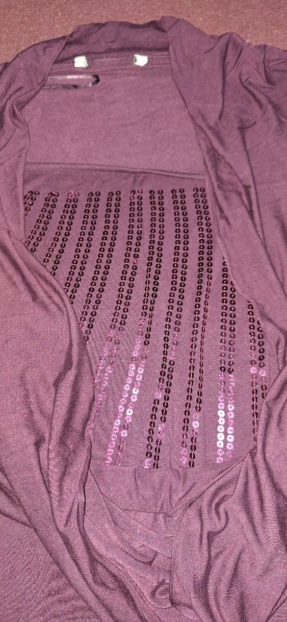 Mor Drapeli V Yaka Bluz - Görsel 3