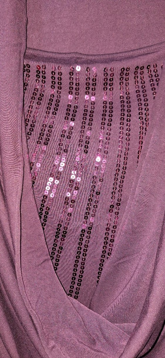 Mor Drapeli V Yaka Bluz - Görsel 2