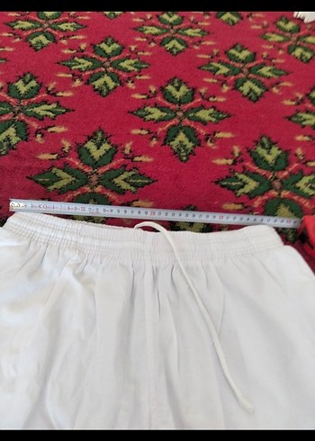 Beyaz Pamuklu Rahat Kesim ERKEK ŞALVAR Pantolon - Görsel 4